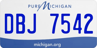 MI license plate DBJ7542