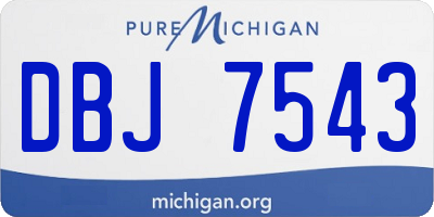 MI license plate DBJ7543