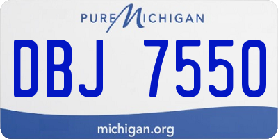 MI license plate DBJ7550