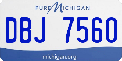 MI license plate DBJ7560