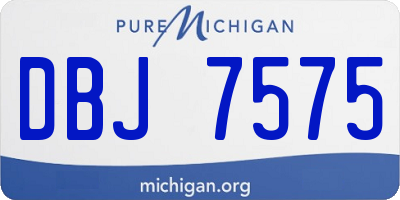 MI license plate DBJ7575