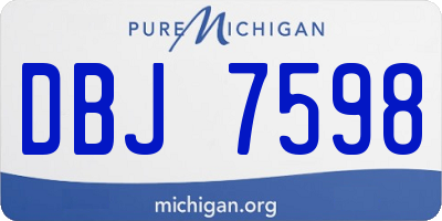 MI license plate DBJ7598