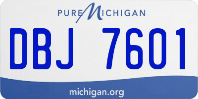 MI license plate DBJ7601
