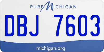 MI license plate DBJ7603