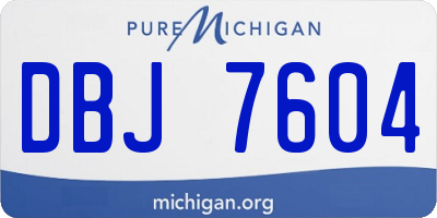 MI license plate DBJ7604