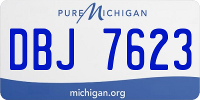 MI license plate DBJ7623