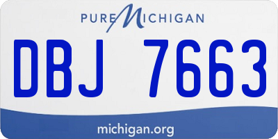 MI license plate DBJ7663