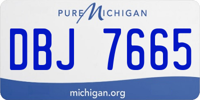 MI license plate DBJ7665