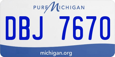 MI license plate DBJ7670
