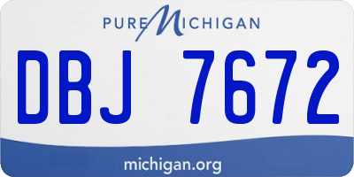 MI license plate DBJ7672