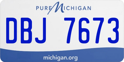 MI license plate DBJ7673