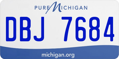 MI license plate DBJ7684