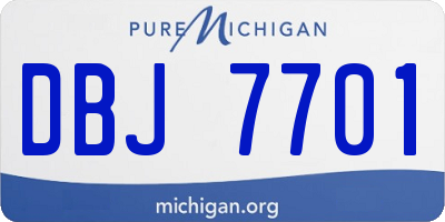 MI license plate DBJ7701