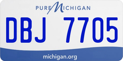 MI license plate DBJ7705