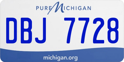 MI license plate DBJ7728