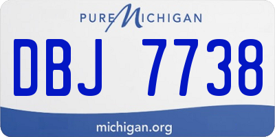 MI license plate DBJ7738