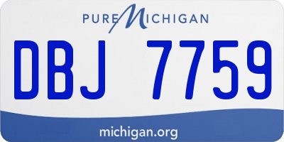 MI license plate DBJ7759