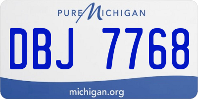 MI license plate DBJ7768