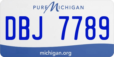 MI license plate DBJ7789