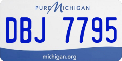 MI license plate DBJ7795