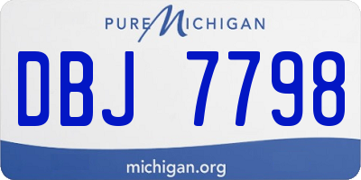 MI license plate DBJ7798