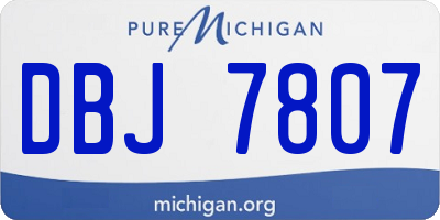 MI license plate DBJ7807