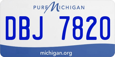 MI license plate DBJ7820