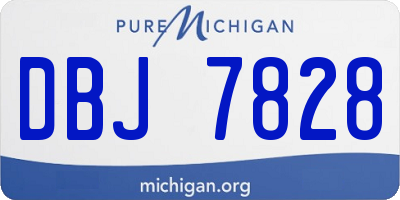MI license plate DBJ7828