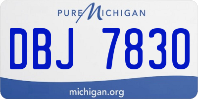 MI license plate DBJ7830