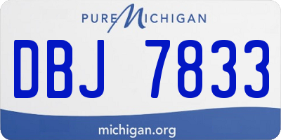MI license plate DBJ7833
