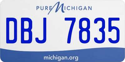 MI license plate DBJ7835