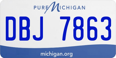 MI license plate DBJ7863