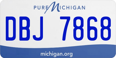 MI license plate DBJ7868