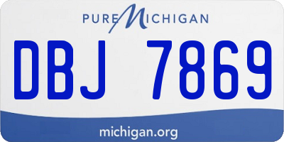 MI license plate DBJ7869