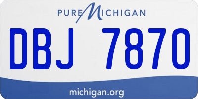 MI license plate DBJ7870