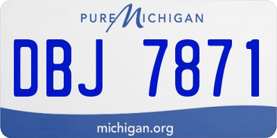 MI license plate DBJ7871