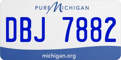 MI license plate DBJ7882