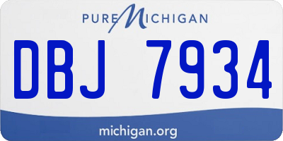 MI license plate DBJ7934