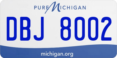 MI license plate DBJ8002