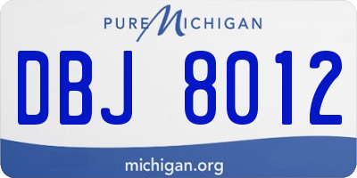 MI license plate DBJ8012