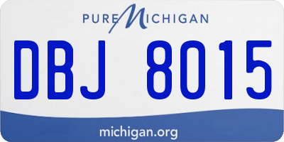 MI license plate DBJ8015