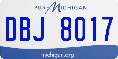 MI license plate DBJ8017