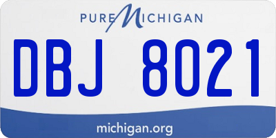 MI license plate DBJ8021