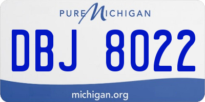 MI license plate DBJ8022