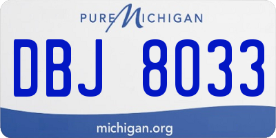 MI license plate DBJ8033