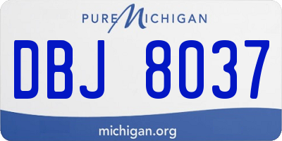 MI license plate DBJ8037