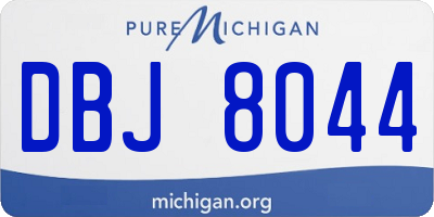 MI license plate DBJ8044
