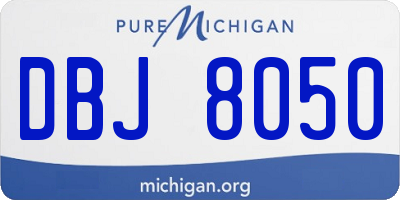 MI license plate DBJ8050