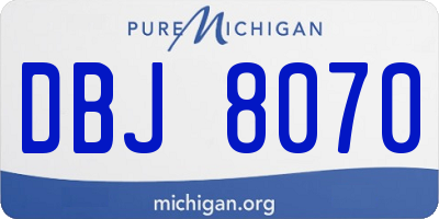 MI license plate DBJ8070