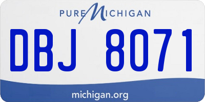 MI license plate DBJ8071